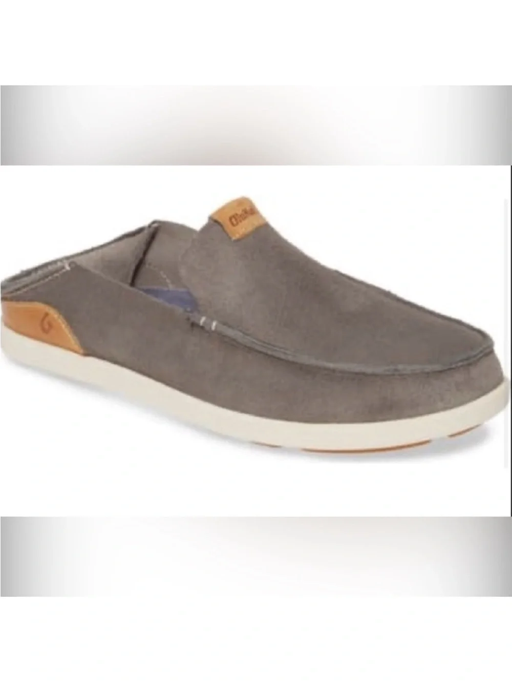 OluKai NaluKai Kala Charcoal Grey Men’s Slip On Suede Loafers Size 11.5